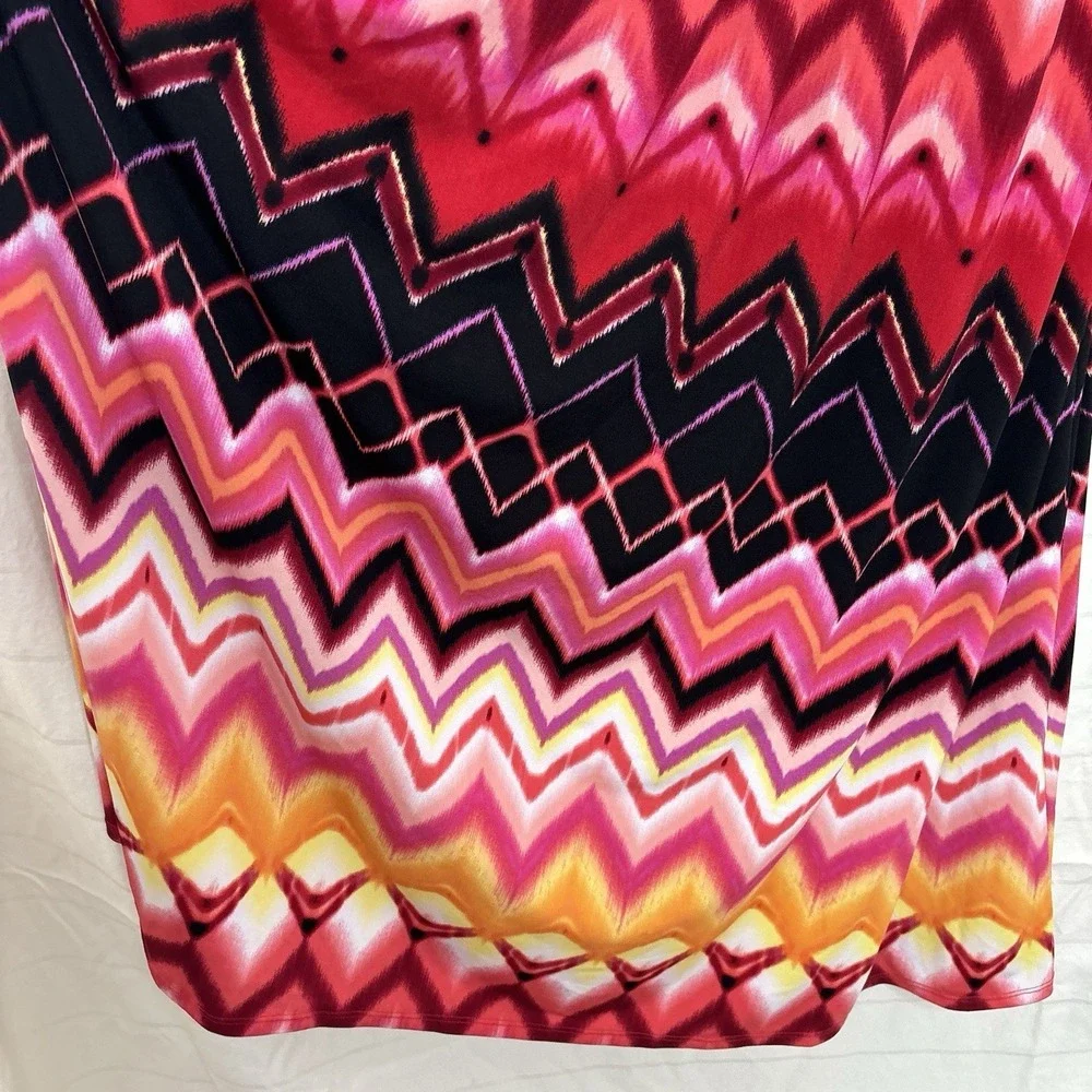 Bisou Bisou Maxi Dress 10 Pink Zig Zag Sundress Braided Y2K‎ Beach Pink Whimsy